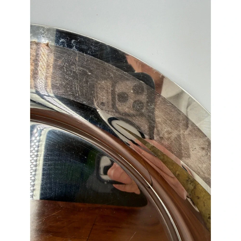 VTG Arthur Krupp 18-10 Stainless Steel Round‎ Serving Tray Berndorf Bear MCM